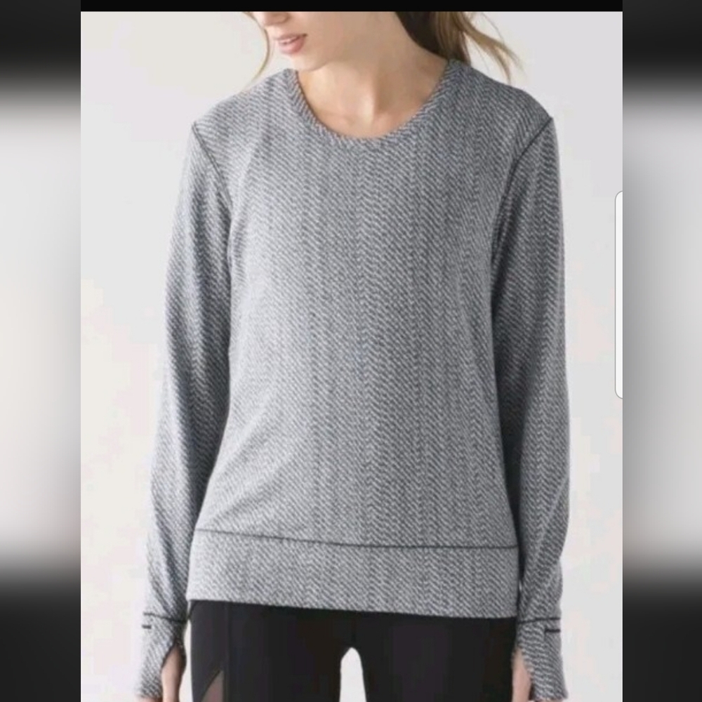 Lululemon Rush Hour Long Sleeve Top Sz 12 Grey